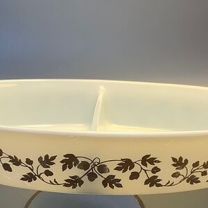 PYREX Golden Acorn Divided Dish 1960  READ